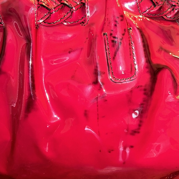 VALENTINO GARAVANI Maroon Patant Leather Hobo Shoulder Tote Bag NEW - Picture 11 of 11